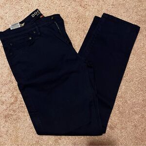 DOCKERS Alpha Khaki Slim Fit Pants with Supreme Flex – W32 L30 Navy Blue